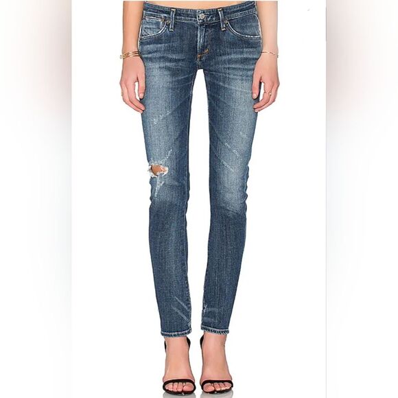 AGoldE Women's Slim Skinny Distressed Chole Jeans Medium Wash Size 24 EUC - Picture 1 of 12